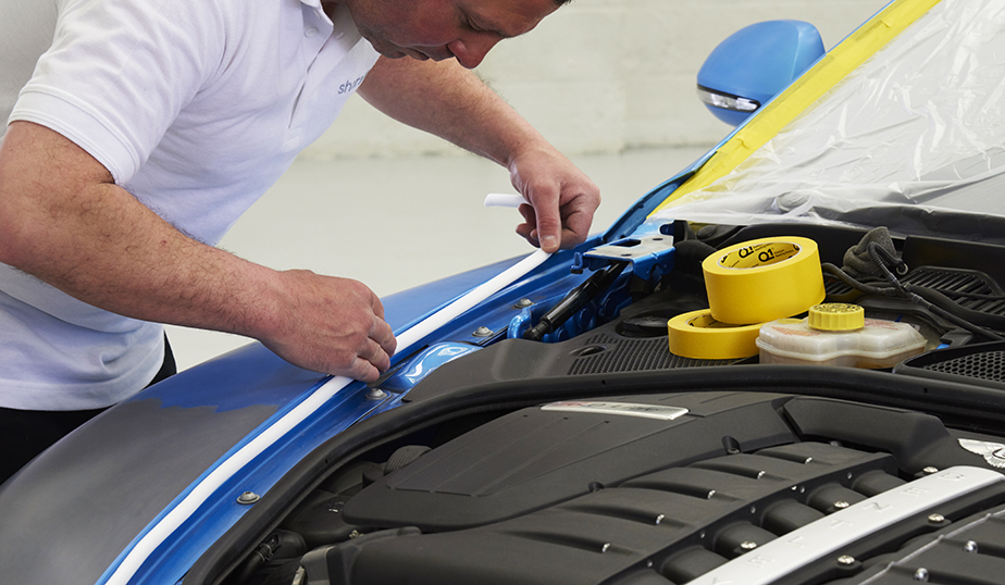 foam masking tape applied to a car